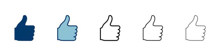 like icon vector isolated on white background. Thumbs up icon. social media icon