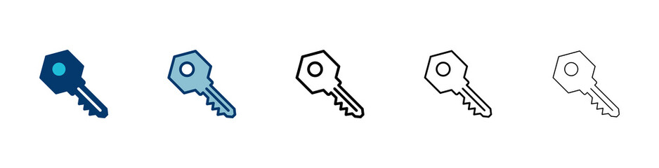 Key icon vector isolated on white background. Key vector icon. Key symbol. security