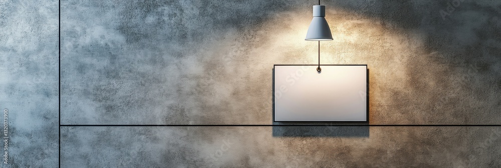 Leinwandbilder minimalist work badge displayed on a textured office wall in soft lighting, creating a balanced and 