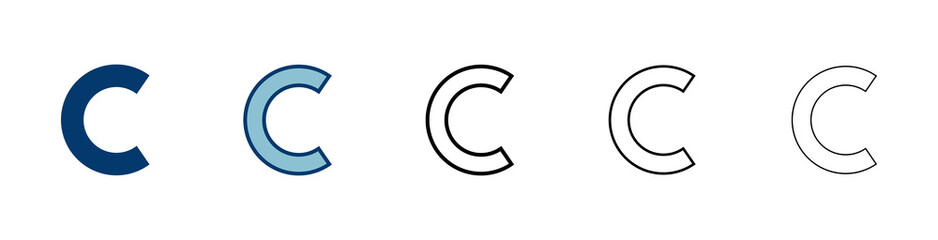 Copyright icon vector isolated on white background. copyright symbols