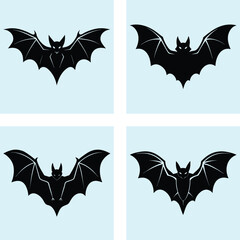 Naklejka premium Flying Bat Silhouette vector illustration