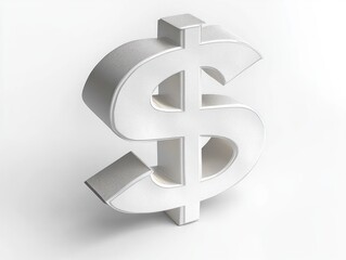 Obraz premium Minimalistic 3D Pound Symbol Sculpture on White Background