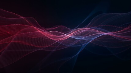 Red and blue wavy lines on dark background.