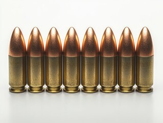 Obraz premium Metallic Bullets Cartridges Munition War Object Design Firearm Shot Shell Military