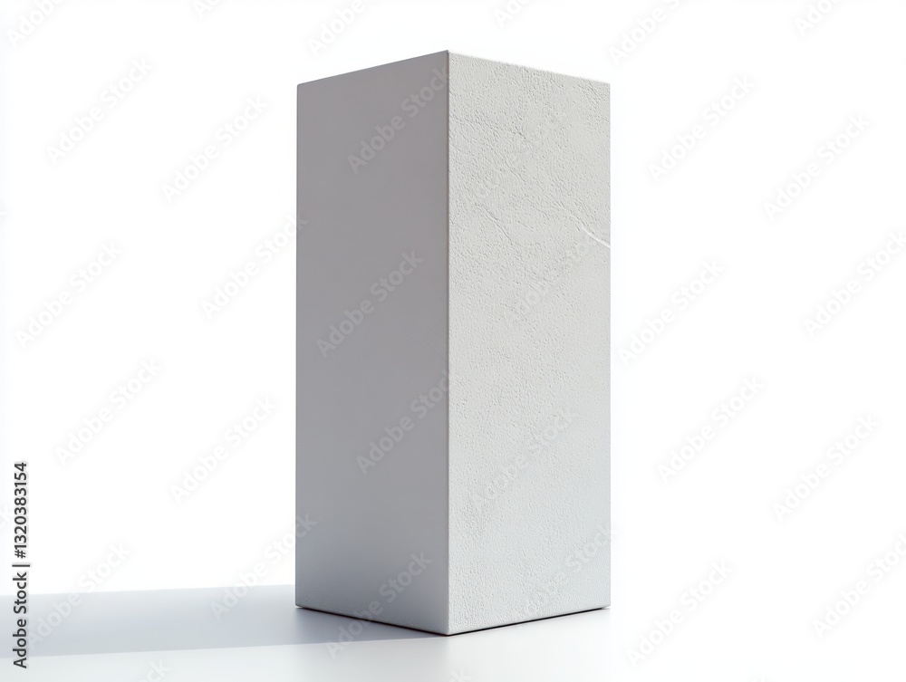 Poster white cardboard packaging box hyper-realistic minimalistic design