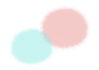 水彩風　重なった　２つの丸