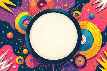 Vibrant abstract design in vintage frame