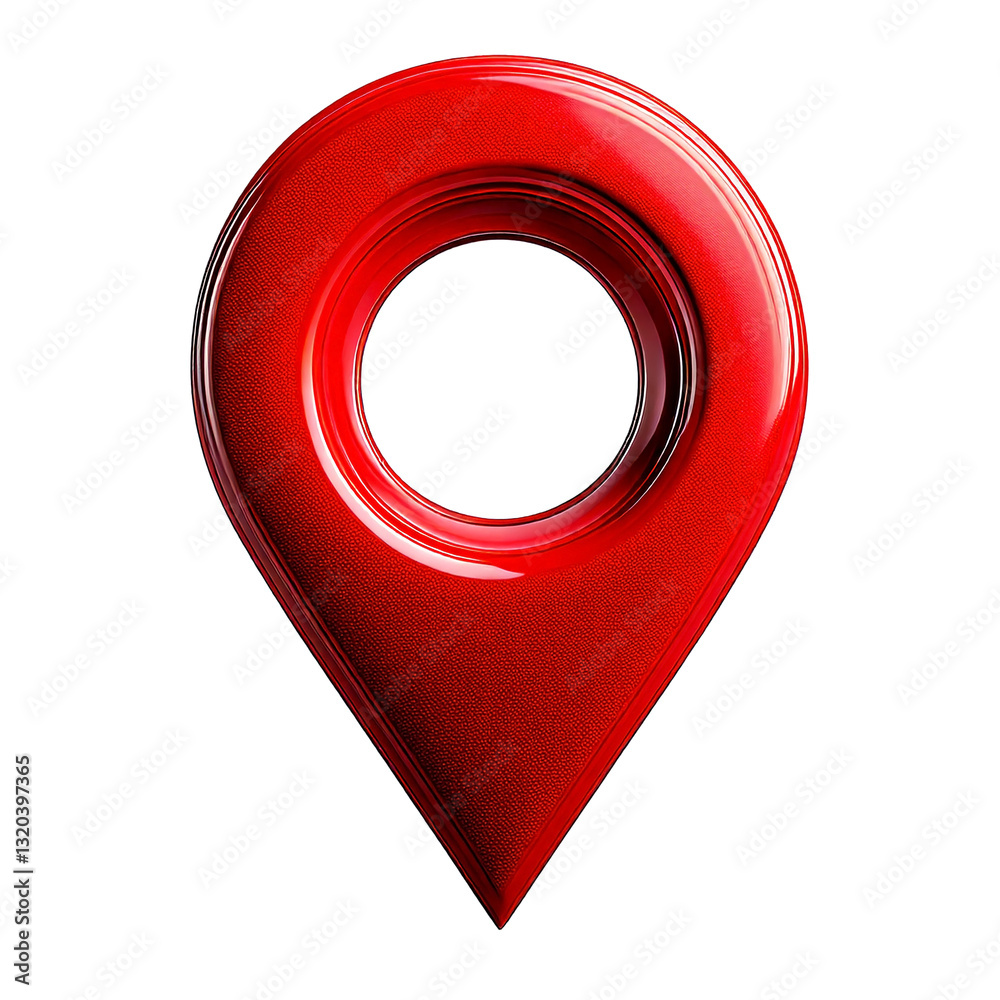 Aufkleber red pin pointer mark made from 3d rendering isolated on transparent background
