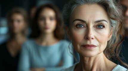 Obraz premium 真剣な眼差しで見つめる女性