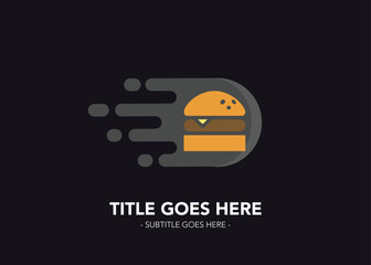hamburger in speed sign logo