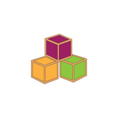 Toys colorful cube vector illustration on white background