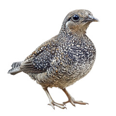 Fototapeta premium Feathered Wonder: A captivating view of a small bird with speckled plumage.