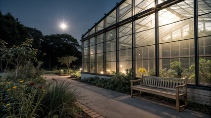 Obraz premium greenhouse at night