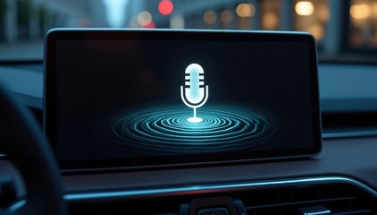 Smartphone With Microphone Icon For Mobile Voice Command Apps Digital Assistant Interface