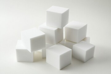 High quality foam blocks on a clean white backdrop with ample empty space for versatile uses