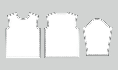 Clothing Sewing Pattern vector illustration Front back and sleeve