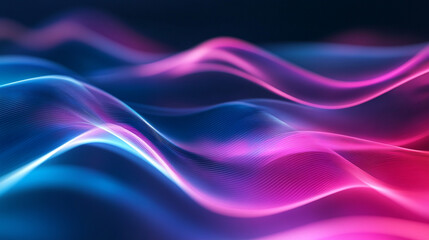 Naklejka premium Abstract Tech Gradient Waves in Blue and Pink