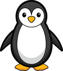 Cute Penguin Vector Illustration, Adorable penguin vector design with bright colors, perfect for children’s themes and playful illustrations.

