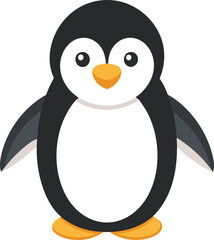 Cute Penguin Vector Illustration, Adorable penguin vector design with bright colors, perfect for children’s themes and playful illustrations.


