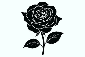 Creative Flower silhouette vector style with white background
