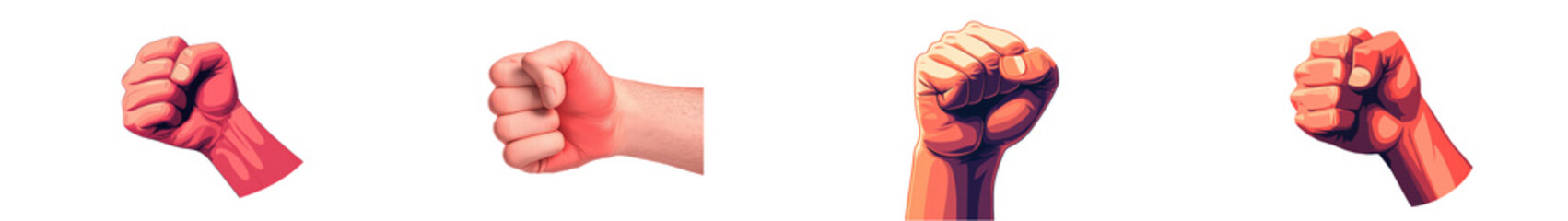Fototapeta premium A powerful image capturing the clenched fists of protesters raised in solidarity and resistance during a social justice or activist rally The raised fists symbolize the determination conviction