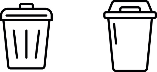 "Trash Bin Icon Representing Waste Disposal, Cleanup, and Recycling"