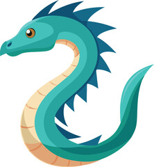 Fototapeta premium Colorful Dragon Seahorse Vector Illustration, A vibrant and playful dragon seahorse vector illustration with bold colors, ideal for fantasy, marine, or children's projects. 