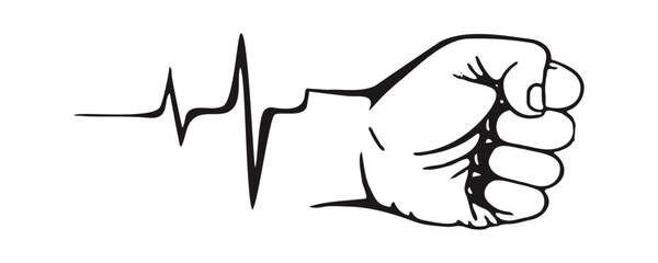 vector of a clenched fist sign of enthusiasm