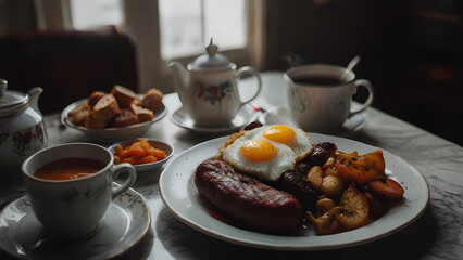 High-End Full English Breakfast Presentation