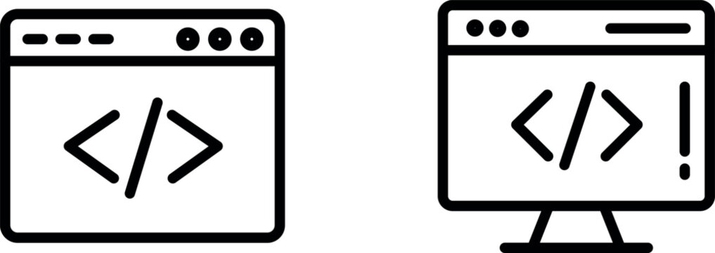 "Web Development Icon Representing Coding, Website Design, and Digital Innovation"