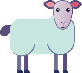 Simple sheep vector illustration with soft pastel colors, A minimalist vector illustration of a sheep with soft pastel colors and a playful design, perfect for animal-themed and children's content.
