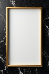Sleek black marble texture with gold frame, elegant luxury design for website, gold, banner