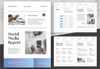 Gradient Blue And Black Social Media Report