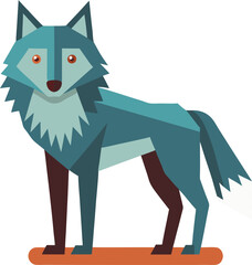Geometric wolf vector illustration with sharp angles, A geometric vector illustration of a wolf with sharp angles and bold colors, ideal for modern and creative animal-themed designs.

