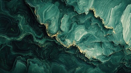Obraz premium Abstract Emerald Green and Gold Marble Texture Swirls Background Design Art