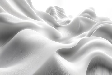 Obraz premium 3D White Background Featuring Abstract Lines and Curves. Clean and Modern Design with Smooth Flowing Elements.