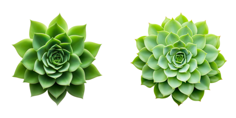 Symmetrical Green Succulent Plant on a transparent background