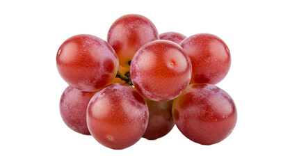 Fresh bunch of ripe red grapes isolated on white background