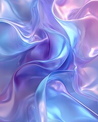 Obraz premium An abstract swirl of silky fabric in soft lavender and pastel hues, evoking a dreamy, ethereal atmosphere.