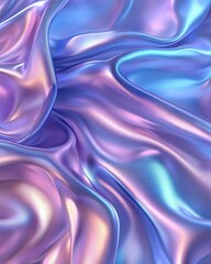 Obraz premium Colorful silk fabric with smooth textures showcasing a blend of pastel shades and elegant waves.