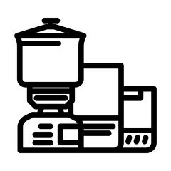 trail gas burner stove line icon vector illustration