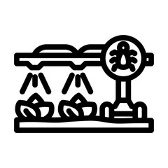 Obraz premium pest control robot harvests line icon vector illustration