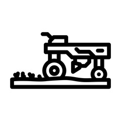 weeding robot harvests line icon vector illustration