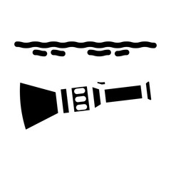 waterproof flashlight water trip tourism glyph icon vector illustration