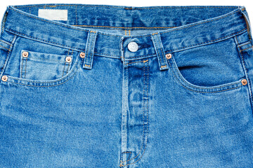 Blue jeans isolated on white background, clipping path image.