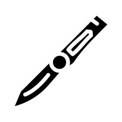 knife foldable rock climbing glyph icon vector illustration