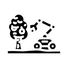 robotic arm crops robot harvests glyph icon vector illustration