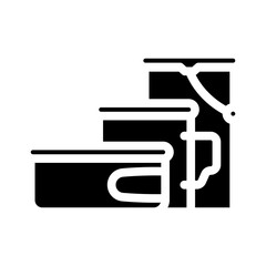 titanium cookware ultralight trekking glyph icon vector illustration