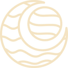 Simple Moon Vector Illustration Element