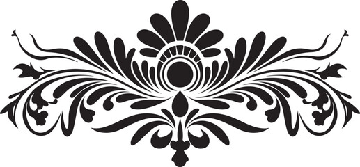 Ornamental Floral Border Vector, Vintage Flourish Design, Elegant Swirl Decoration